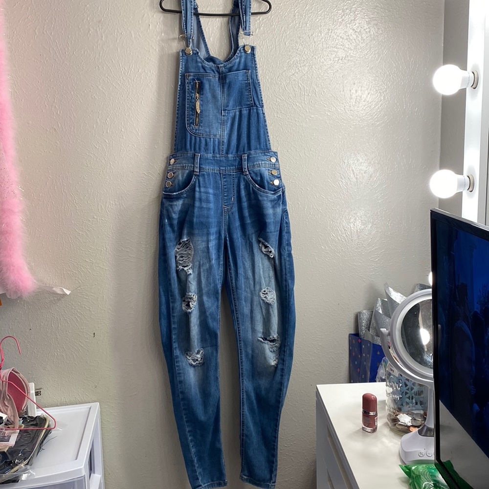 Blue jeans overalls